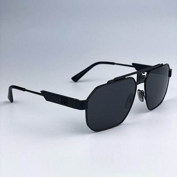 NEW D&G DG2294 01/87 Black Grey Pilot Metal Unisex Sunglasses - Picture 5 of 11